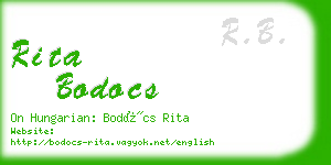 rita bodocs business card